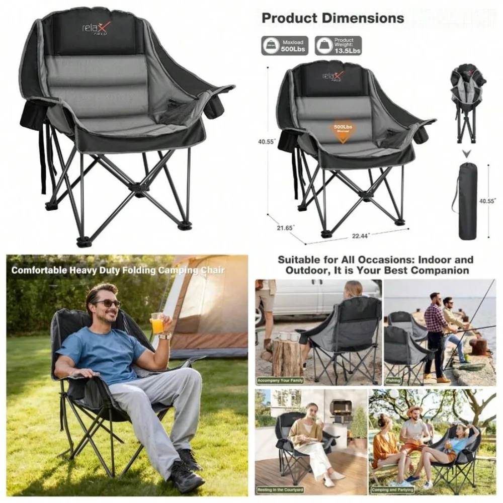 Oversized Camping Chair for Ad - огляд і ціна Hunting And Fishing Outdoor Chairs